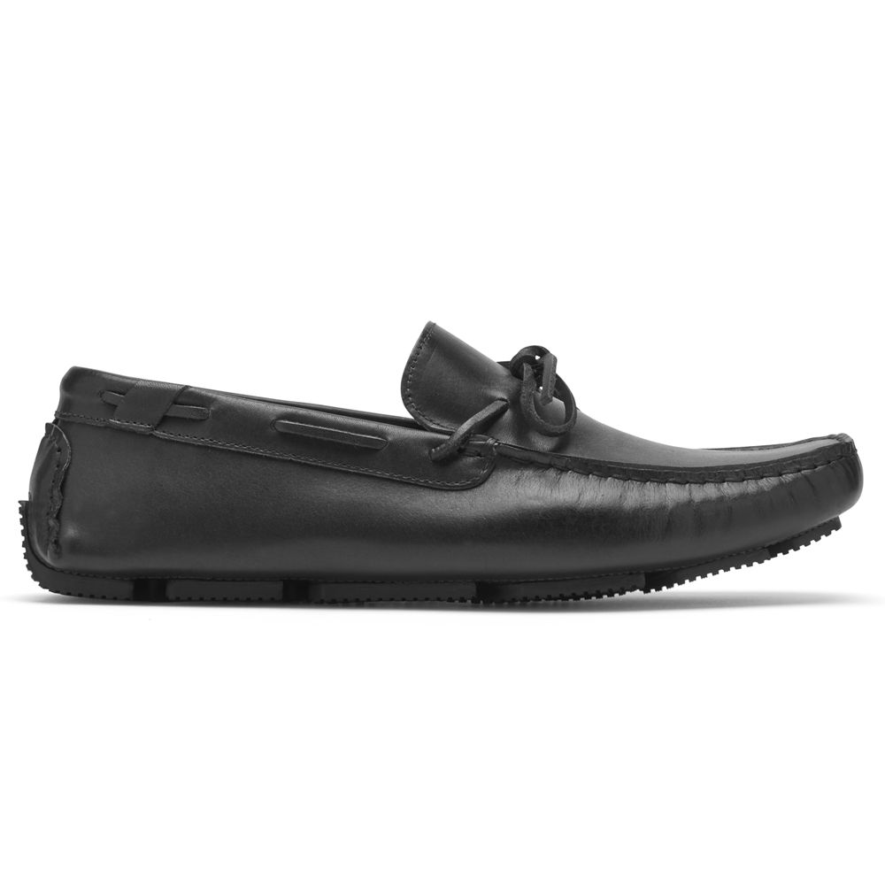 Rockport Men's Rhyder Tie Slip-Ons Loafers - Black - USA (2905MVTSA)